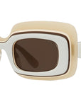 Paula's Ibiza White Rectangular Sunglasses