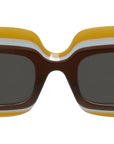 Paula's Ibiza Brown Rectangular Sunglasses