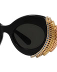 Paula's Ibiza Black Oval Sunglasses