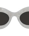 Paula's Ibiza White Oval Sunglasses