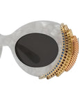 Paula's Ibiza White Oval Sunglasses