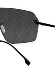 Fendi First Crystal Black Rectangular Sunglasses