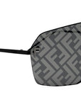 Fendi First Crystal Black Rectangular Sunglasses