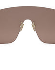 Fendi First Crystal Gold Rectangular Sunglasses