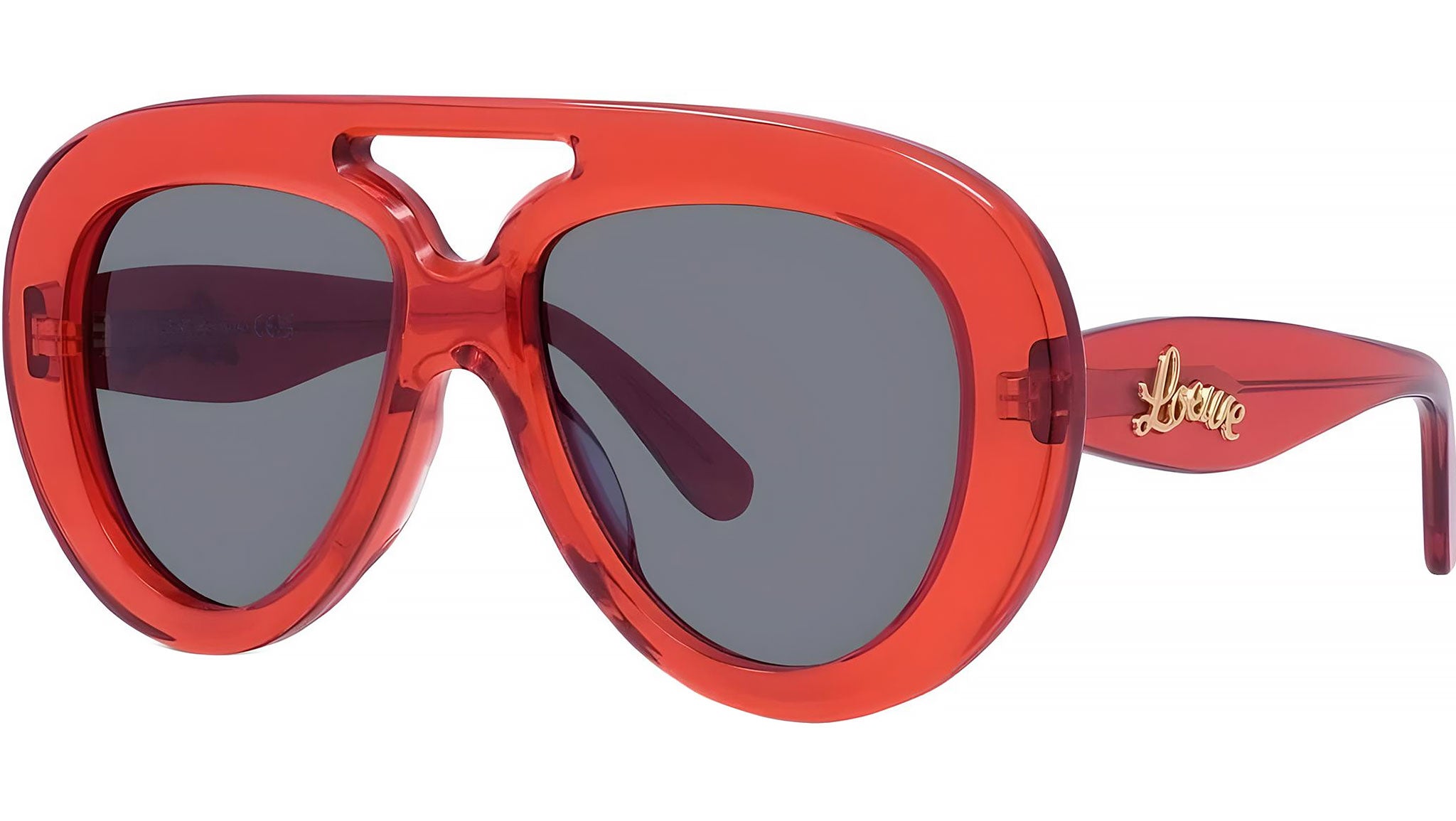 Curvy Red Pilot Sunglasses