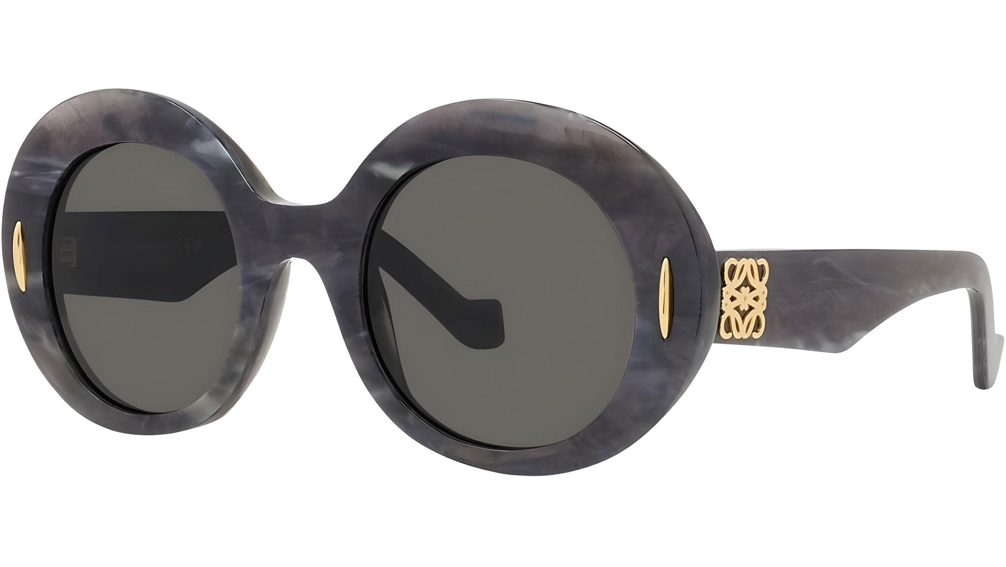 Anagram Black Oval Sunglasses