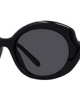 Slim Black Geometric Sunglasses