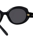 Slim Black Geometric Sunglasses