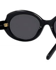 Slim Black Geometric Sunglasses