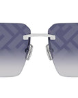 Fendi Sky Silver Rectangular Sunglasses