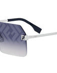 Fendi Sky Silver Rectangular Sunglasses