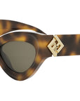 FF Diamonds Havana Cat Eye Sunglasses