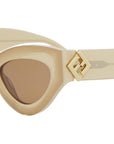 FF Diamonds Beige Cat Eye Sunglasses