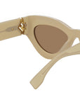 FF Diamonds Beige Cat Eye Sunglasses