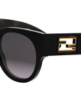 Baguette Black Round Sunglasses