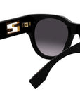 Baguette Black Round Sunglasses