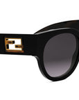 Baguette Black Round Sunglasses