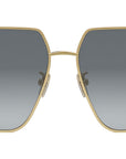 FF Diamonds Shiny Gold Geometric Sunglasses