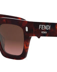 Fendi Roma Red Havana Square Sunglasses