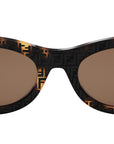 Fendi Roma FF Havana Oval Sunglasses