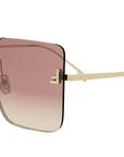 Fendi First Gold Square Sunglasses