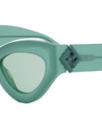 FF Diamonds Green Cat Eye Sunglasses