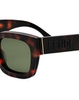 Signature Havana Rectangular Sunglasses