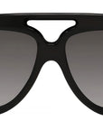 Curvy Black Pilot Sunglasses