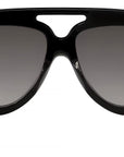 Curvy Black Pilot Sunglasses