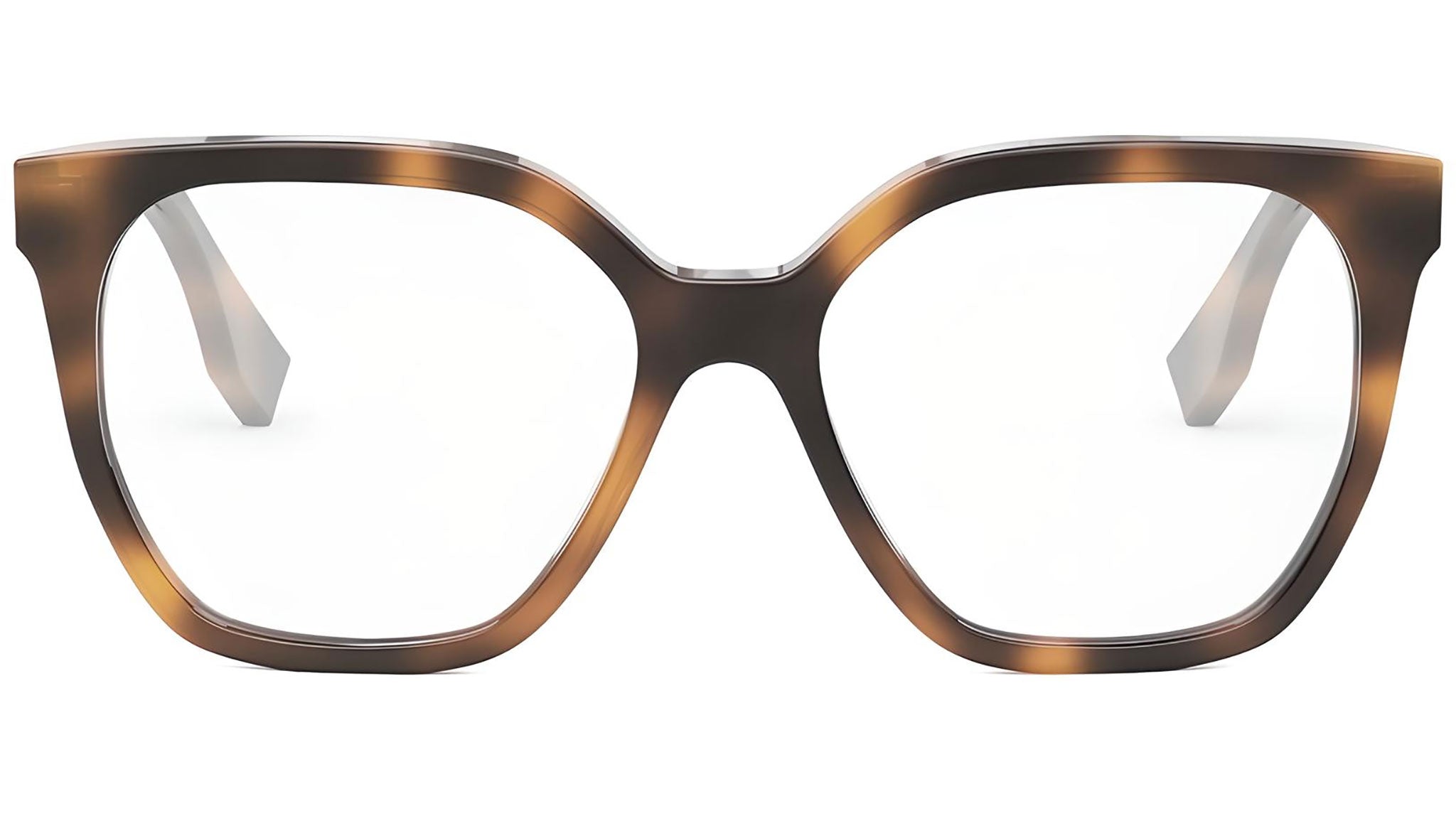 Lettering Havana Geometric Eyeglasses