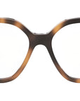 Lettering Havana Geometric Eyeglasses