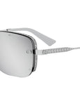 NeoDior S4U Silver Rectangular Sunglasses