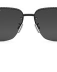 NeoDior S4U Black Rectangular Sunglasses