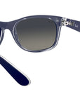 New Wayfarer Color Mix RB2132 matte blue on transparent