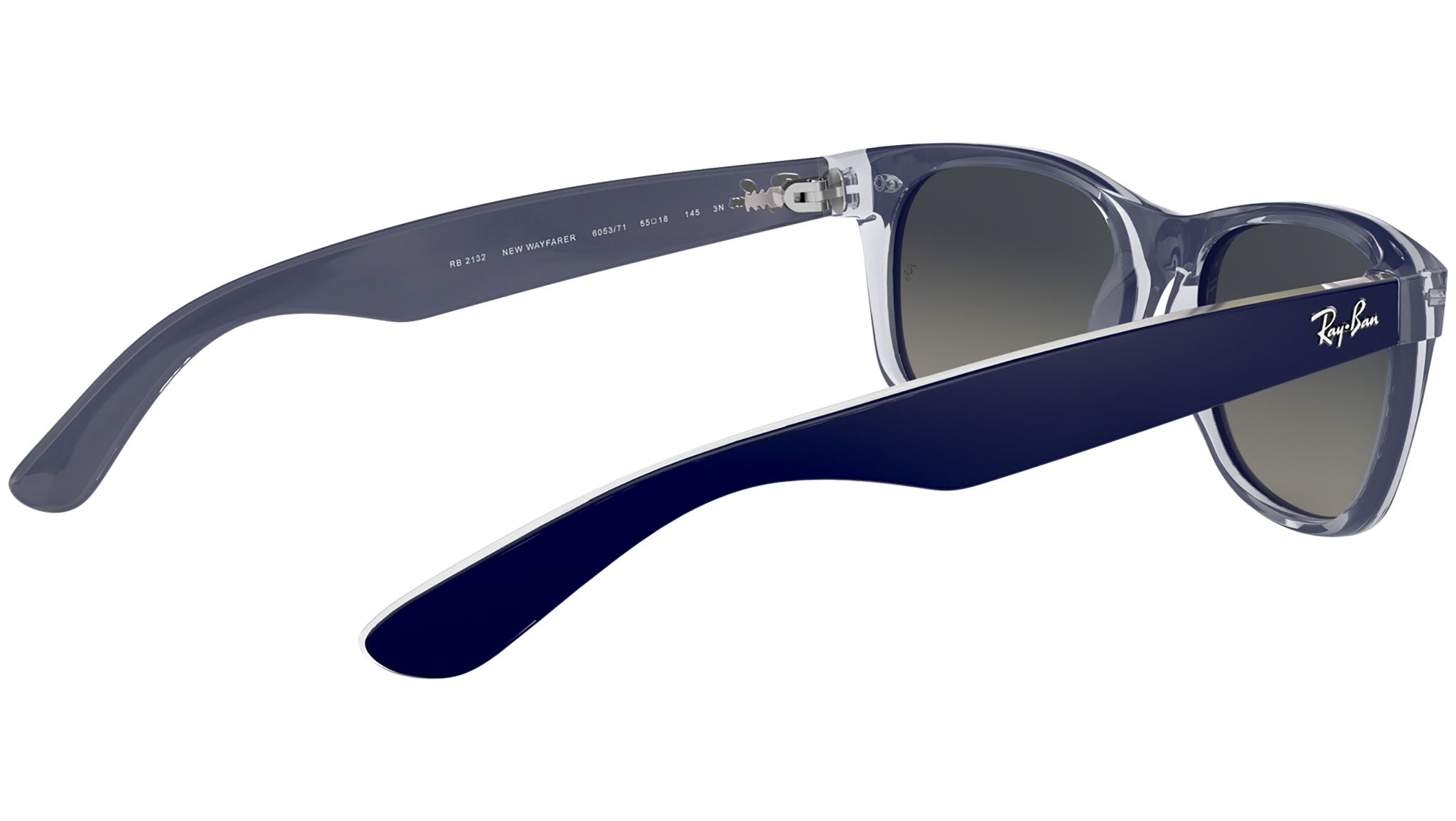 New Wayfarer Color Mix RB2132 matte blue on transparent