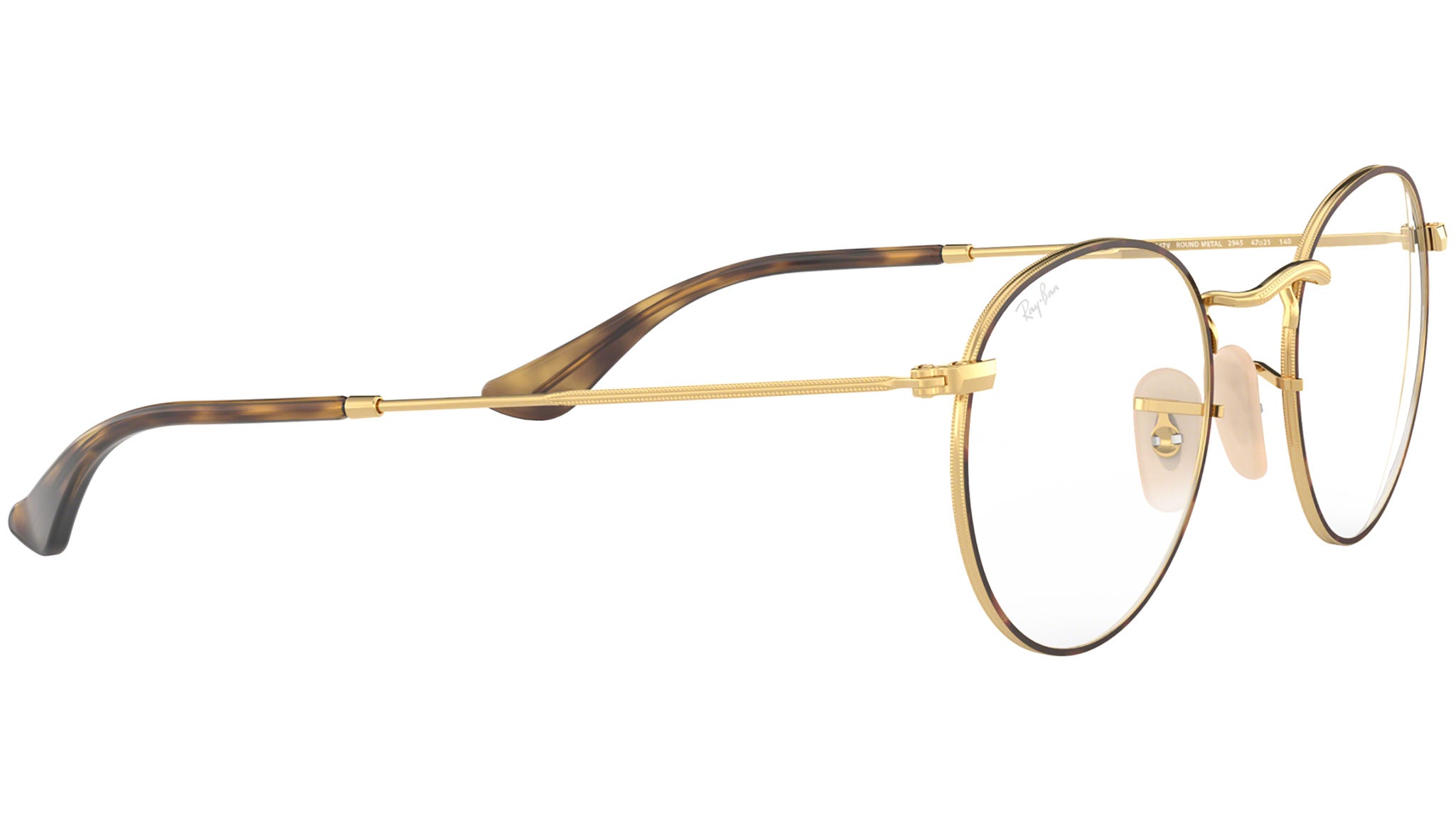 Round Metal Optics RB3447V gold on top havana