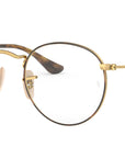 Round Metal Optics RB3447V gold on top havana