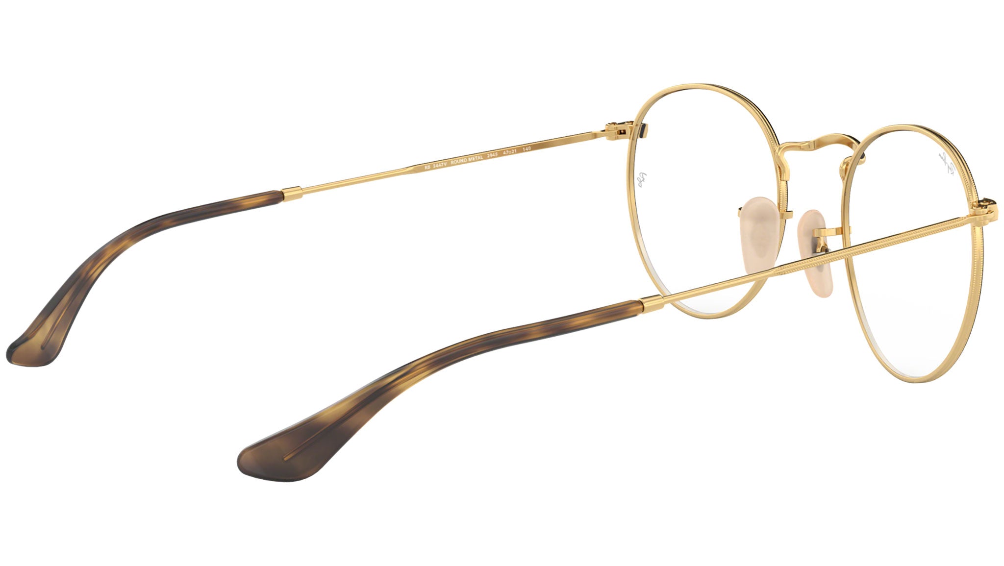 Round Metal Optics RB3447V gold on top havana