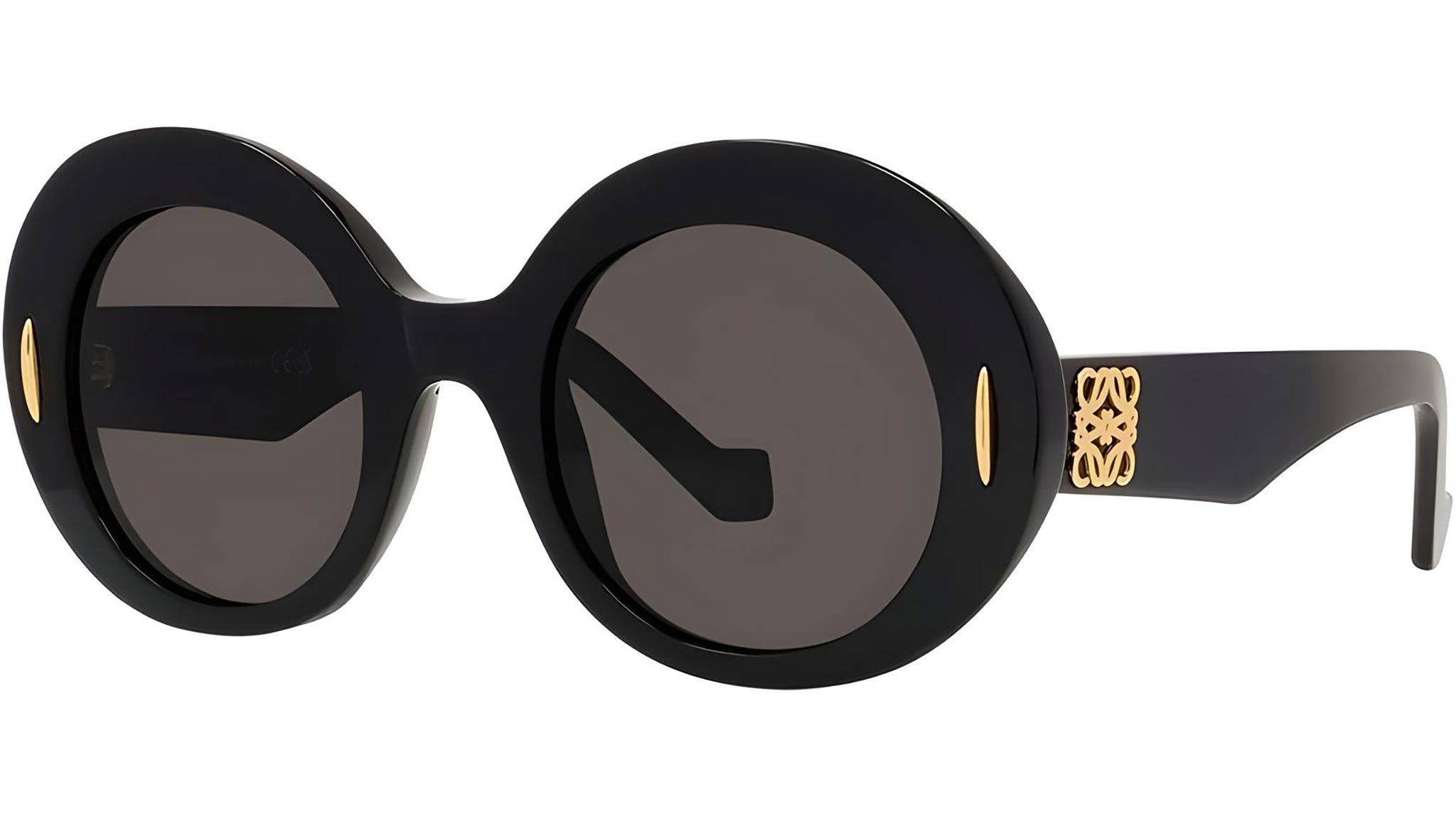 Anagram Black Oval Sunglasses