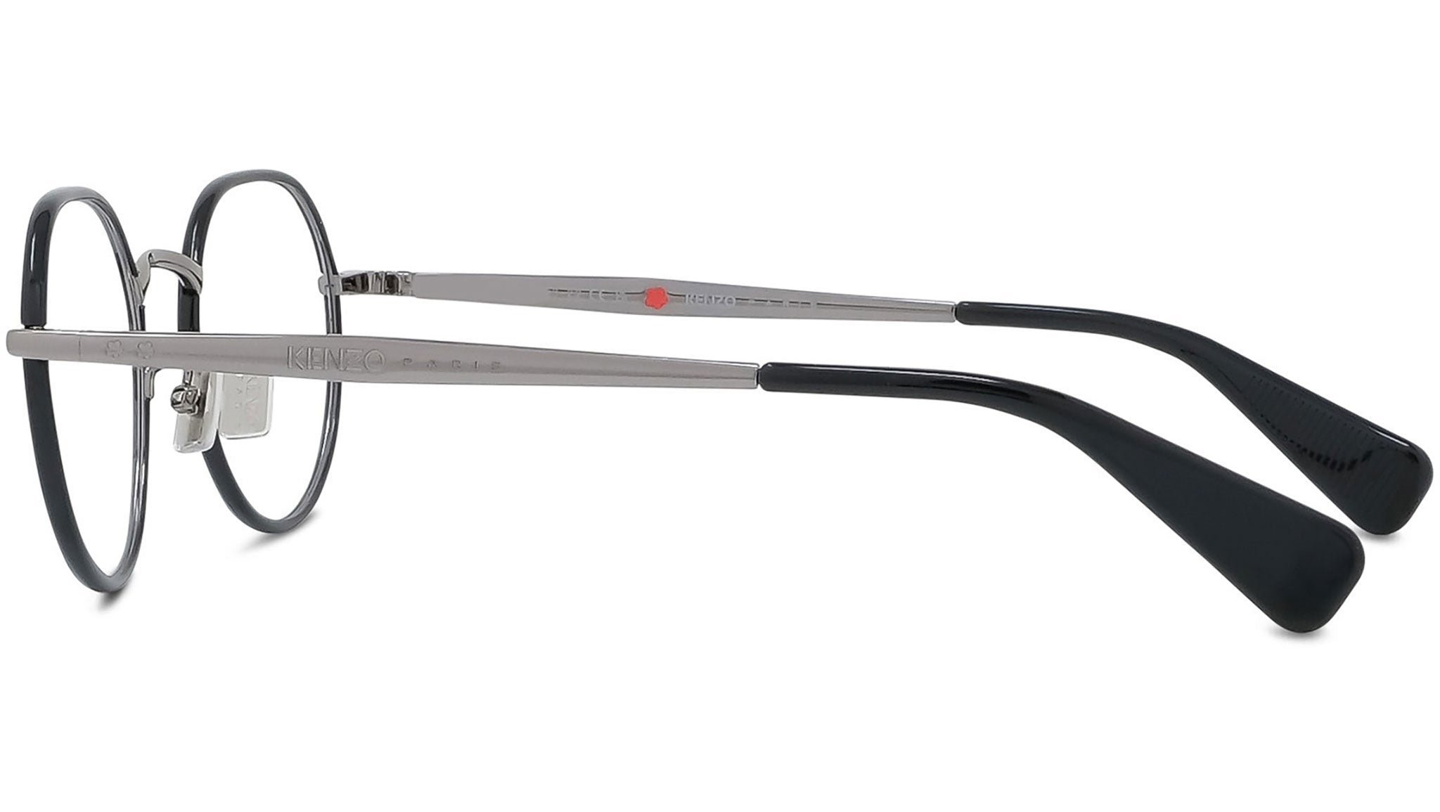 Boke Flower Silver Round Eyeglasses