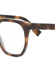 Lettering Havana Geometric Eyeglasses