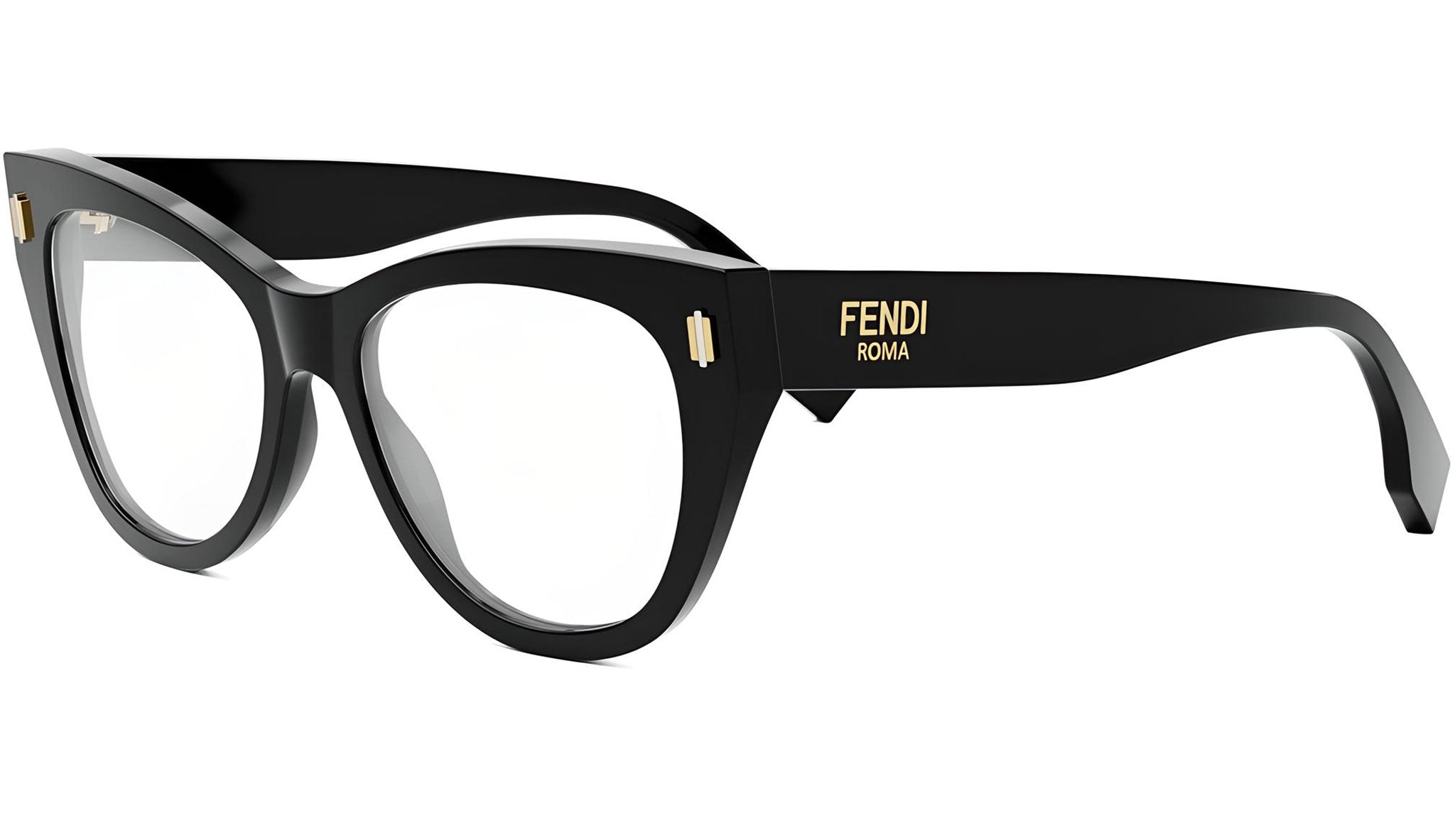 Fendi Roma Black Round Eyeglasses