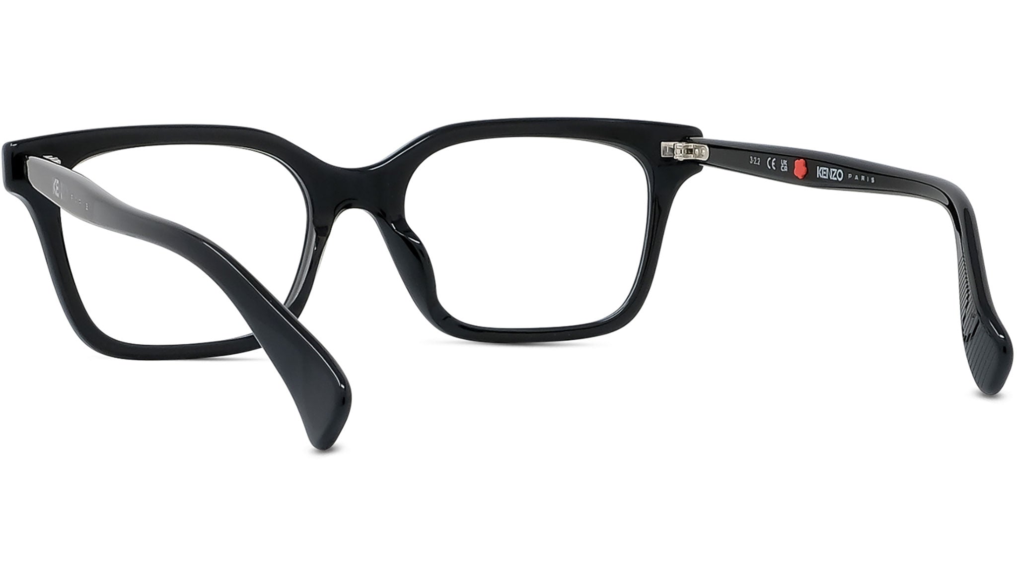 Boke Flower Black Rectangular Eyeglasses