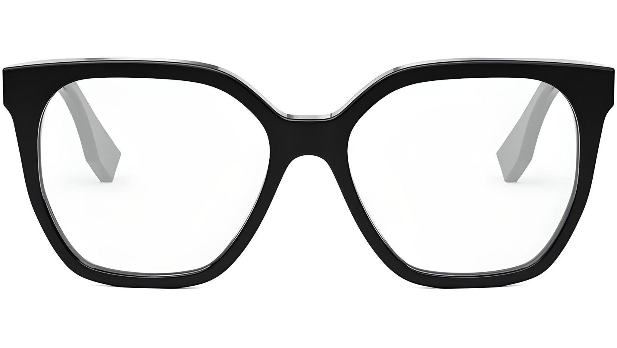 Lettering Black Geometric Eyeglasses