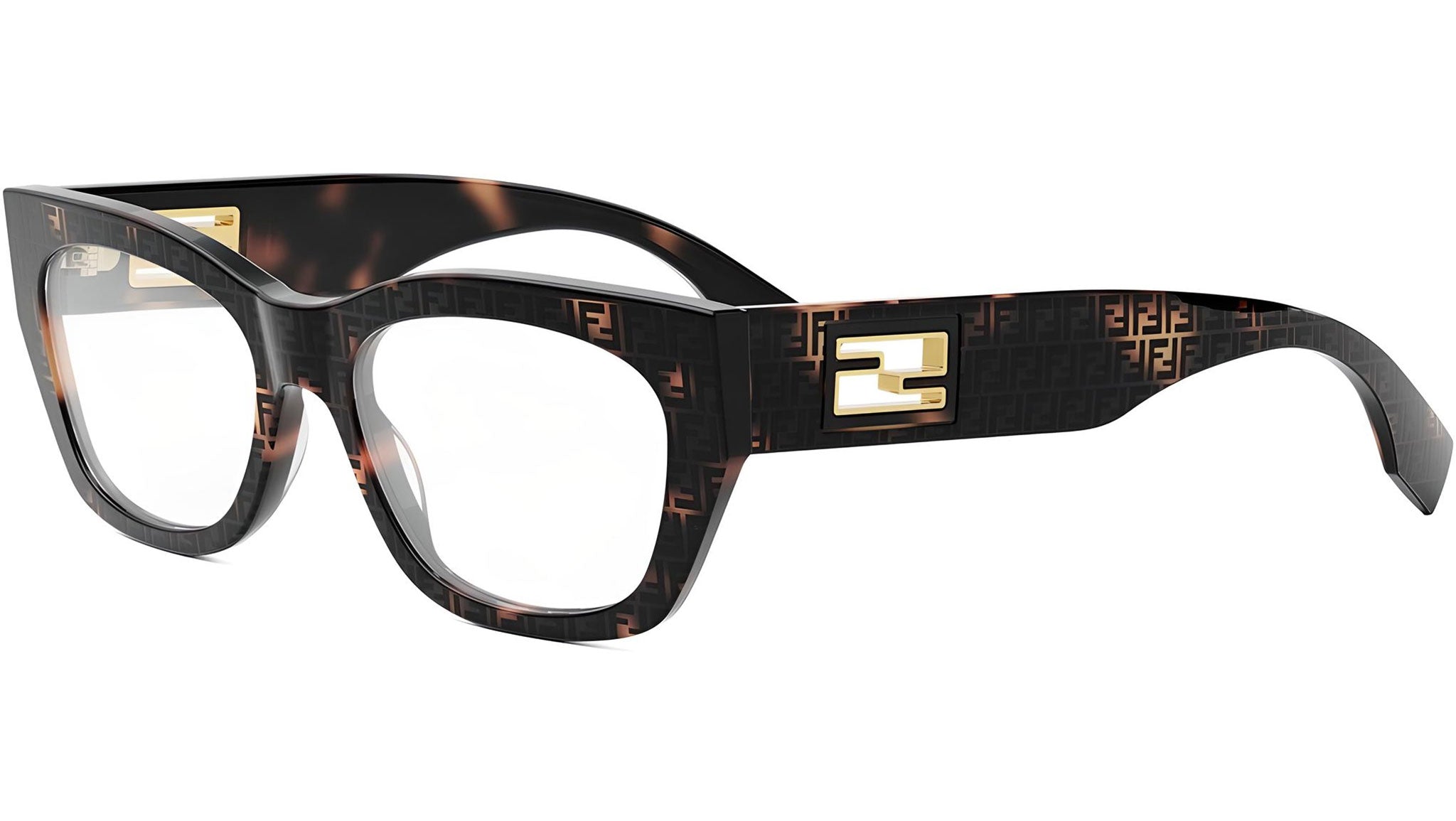 Baguette Havana Rectangular Eyeglasses