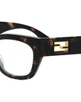 Baguette Havana Rectangular Eyeglasses