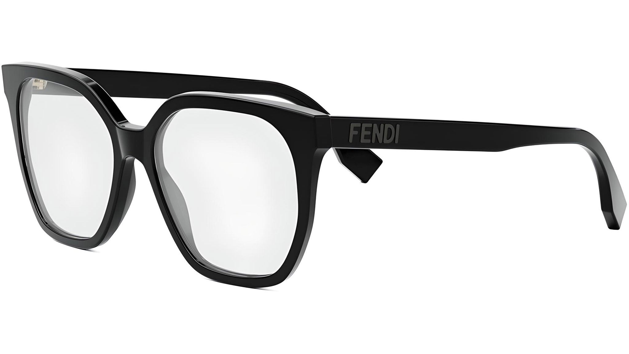 Lettering Black Geometric Eyeglasses