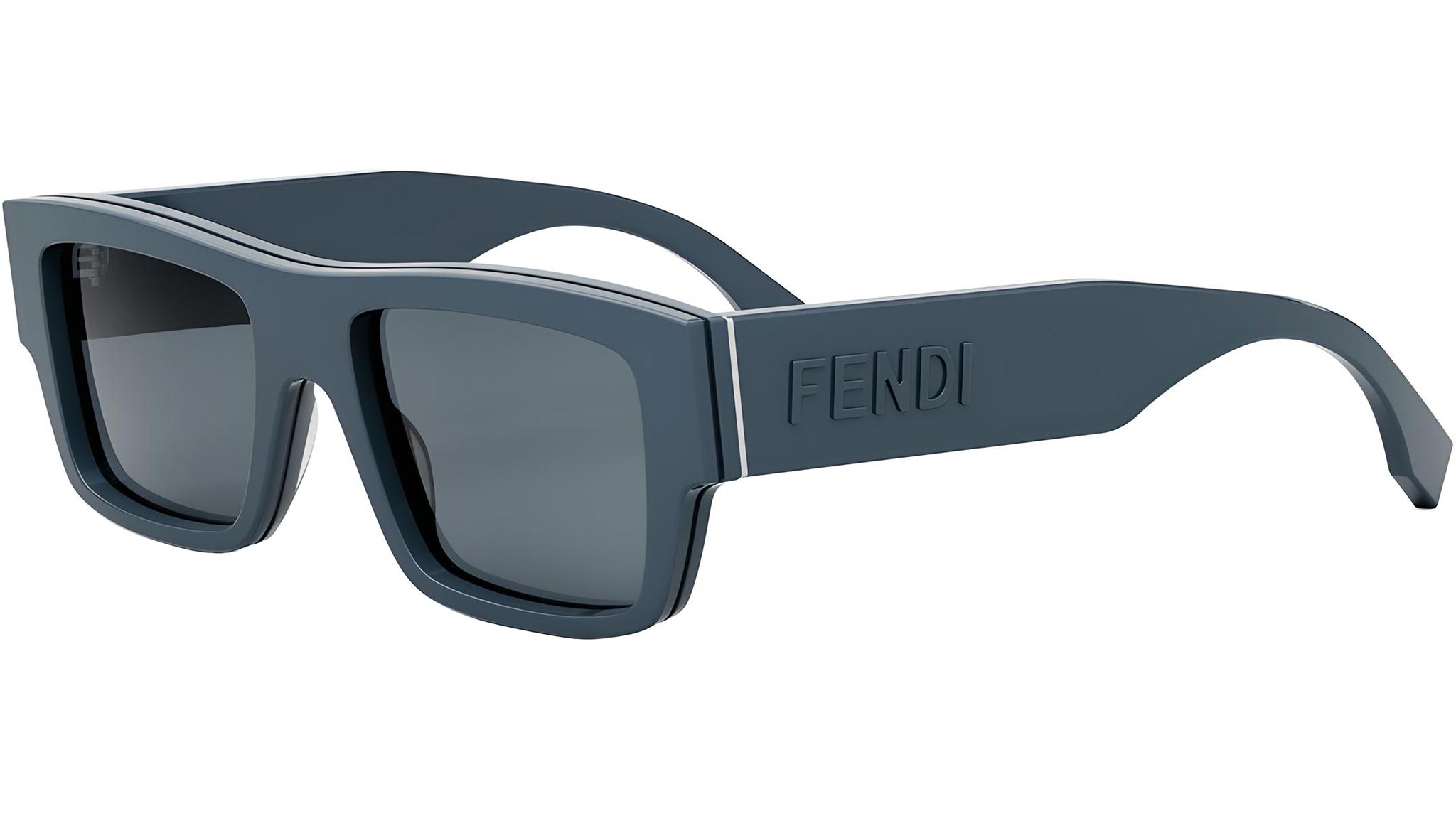 Signature Blue Rectangular Sunglasses