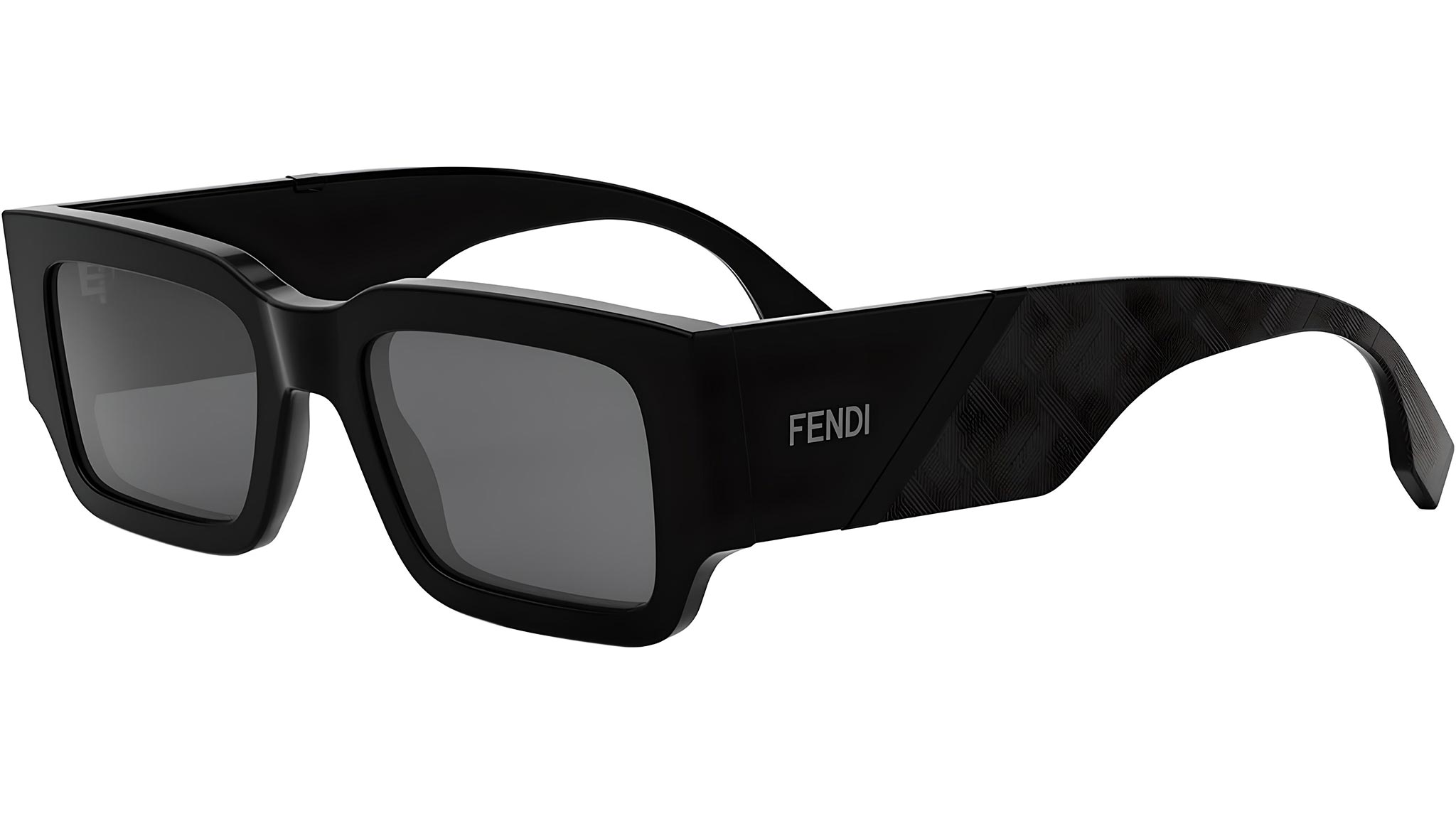 Fendi Diagonal Black Rectangular Sunglasses