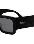 Fendi Diagonal Black Rectangular Sunglasses